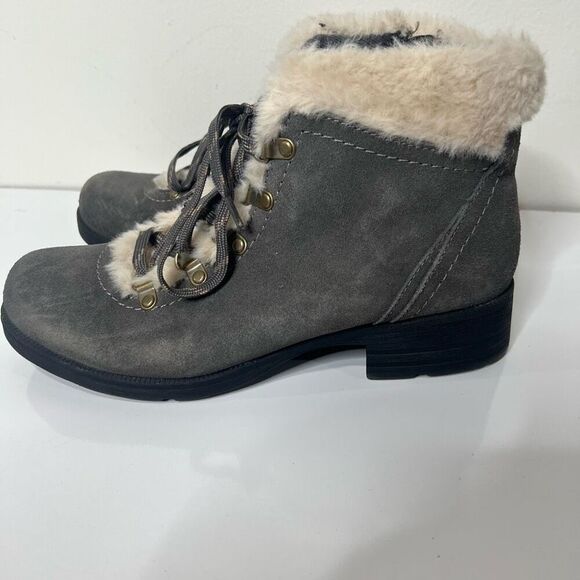 Earth Origins Shoes - Earth Origins Rada Gray Ankle Winter Foots Fur Trim Top Size 10